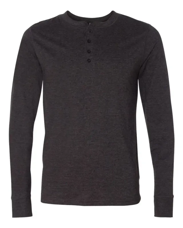 Bella+Canvas férfi hosszú ujjú Henley póló (3150)