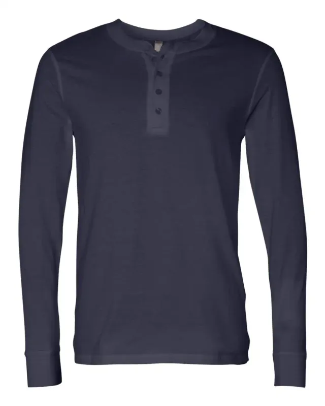 Bella+Canvas férfi hosszú ujjú Henley póló (3150)