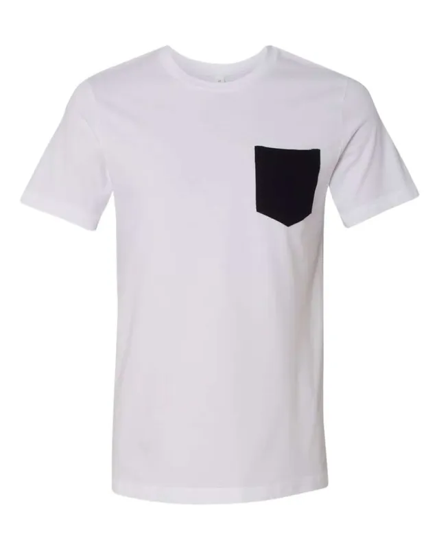 Bella+Canvas férfi jersey rövid ujjú zsebes póló (3021)