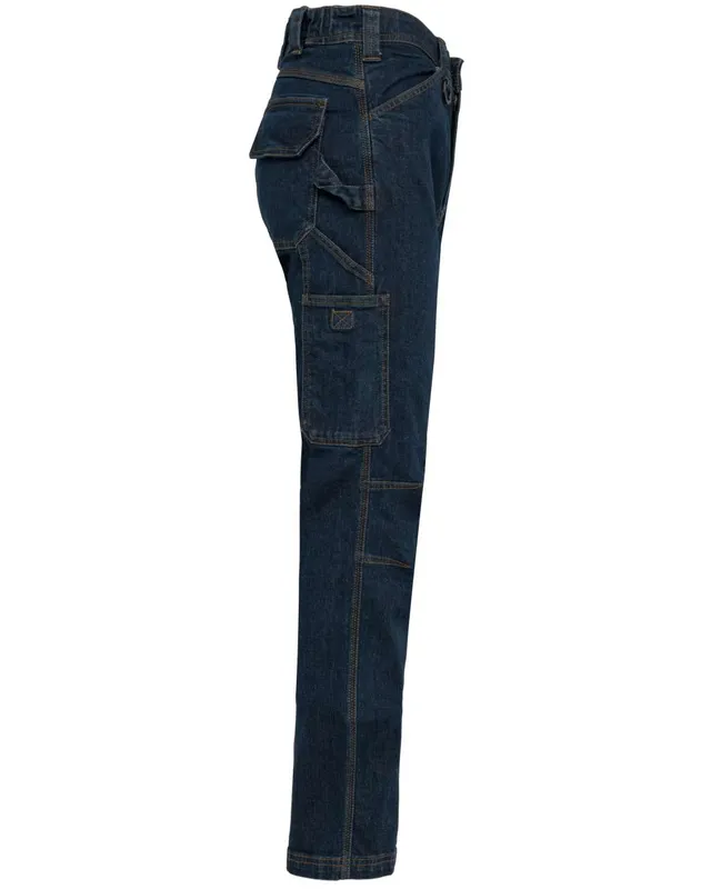 Designed To Work férfi többzsebes Denim nadrág (WK705), Kékesszürke színben