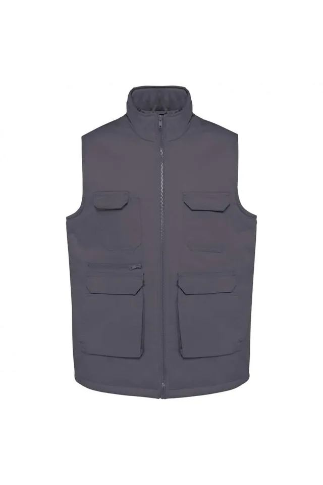 Designed To Work uniszex bélelt többzsebes Polycotton mellény (WK607)