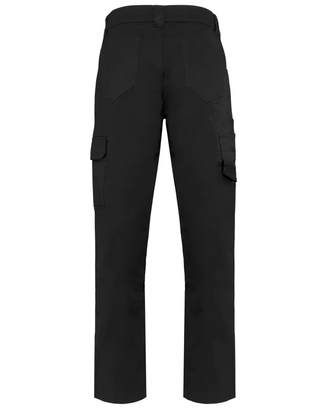 Designed To Work uniszex pamut Stretch nadrág (WK709), Fekete színben