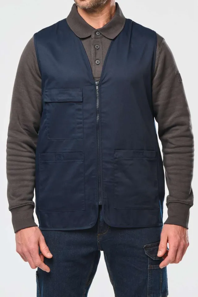 Designed To Work uniszex többzsebes Polycotton mellény (WK608), modellen