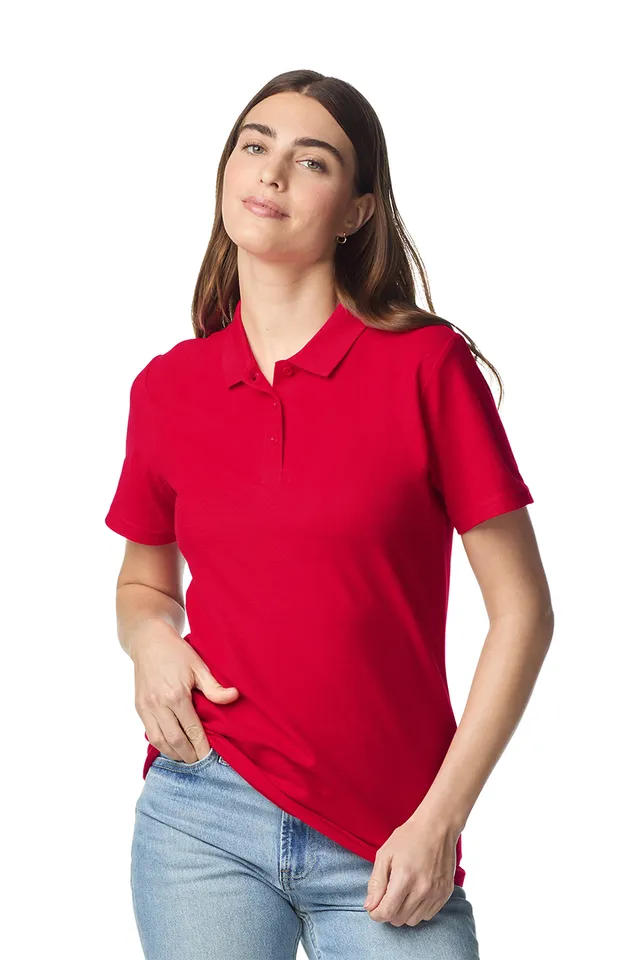 Gildan Softstyle™ női dupla piké póló (64800L), modellen