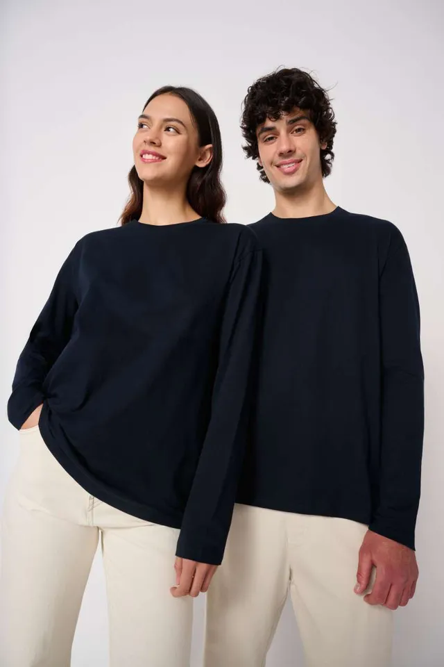 iDeal Basic IDEAL150 uniszex körkötött hosszú ujjú póló (IB313), modellen