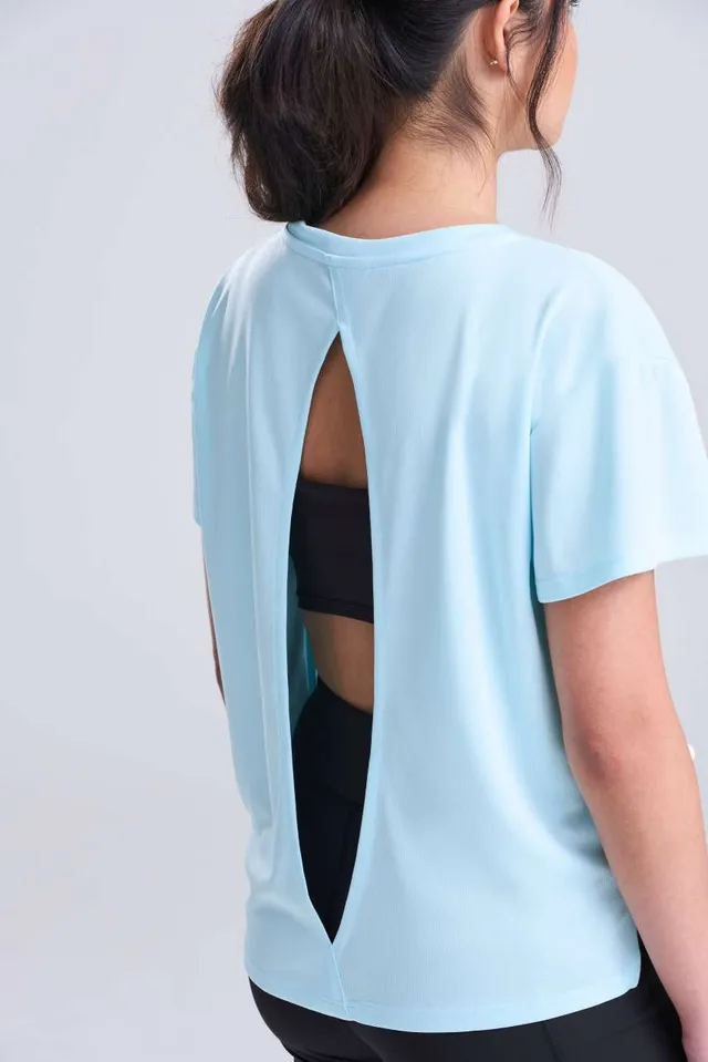 Just Cool női nyitott hátú póló (JC013), modellen