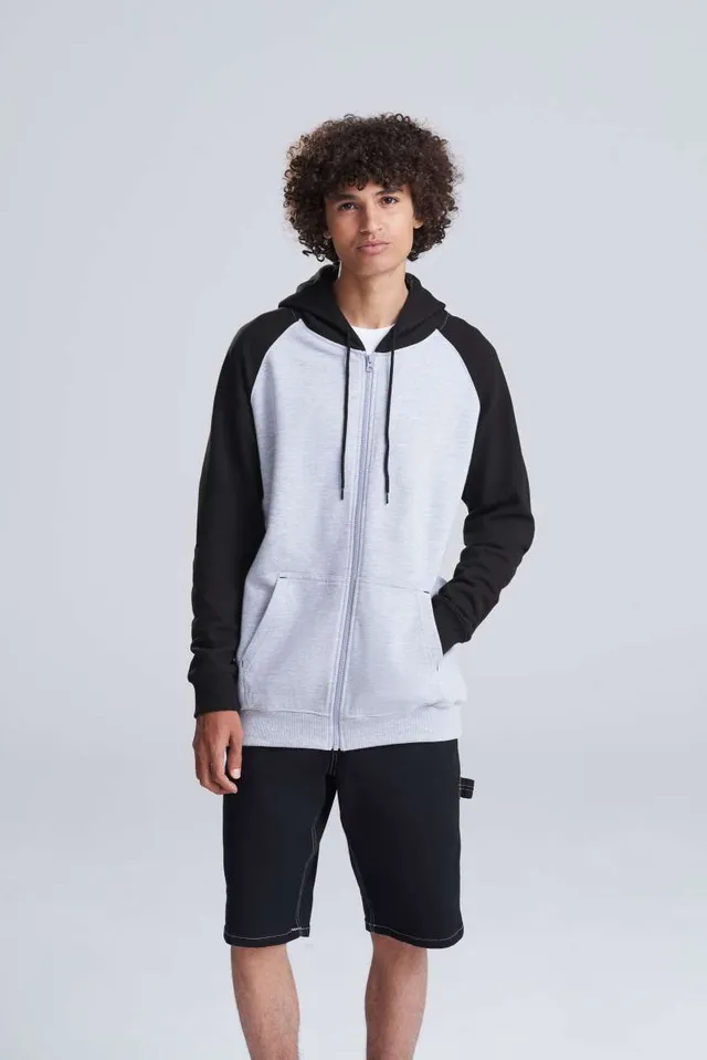 Just Hoods Baseball cipzáras kapucnis pulóver (JH063), modellen