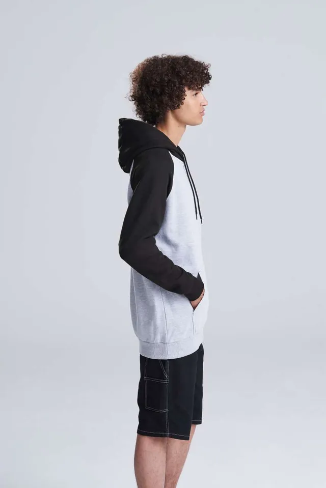 Just Hoods Baseball cipzáras kapucnis pulóver (JH063), modellen