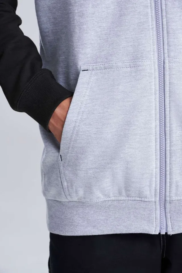 Just Hoods Baseball cipzáras kapucnis pulóver (JH063), modellen