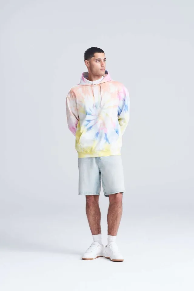 Just Hoods Batikolt kapucnis pulóver (JH022), modellen