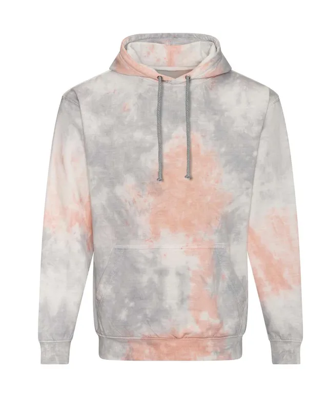 Just Hoods Batikolt kapucnis pulóver (JH022), Pastel Sunset Dip (rózsaszín) színben