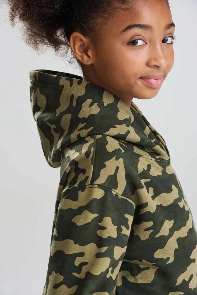 Just Hoods gyermek Camo kapucnis pulóver (JH014J), modellen