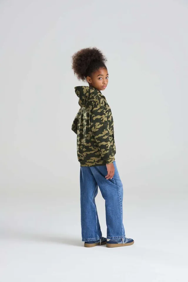 Just Hoods gyermek Camo kapucnis pulóver (JH014J), modellen