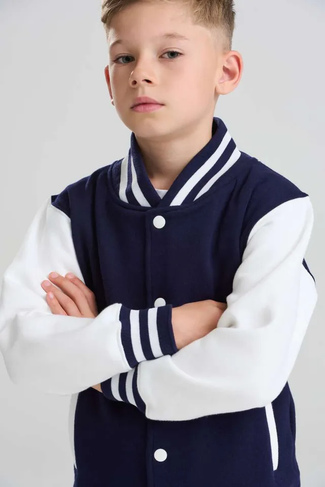 Just Hoods gyermek Varsity kabát (JH043J), modellen