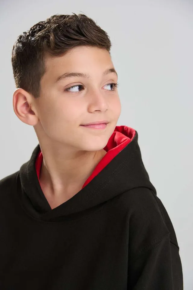 Just Hoods gyermek Varsity kapucnis pulóver (JH003J), modellen