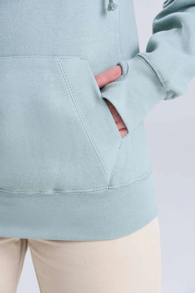 Just Hoods keresztezett nyakú kapucnis pulóver (JH021), modellen