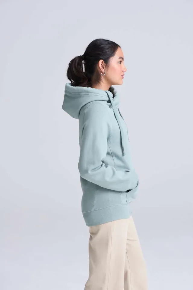 Just Hoods keresztezett nyakú kapucnis pulóver (JH021), modellen