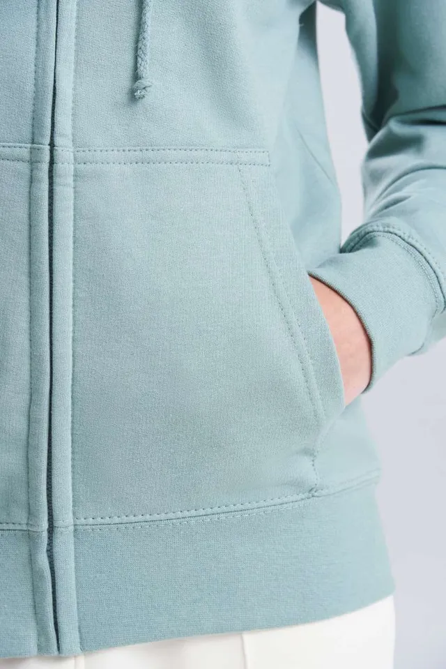Just Hoods női College cipzáras kapucnis pulóver (JH050F), modellen