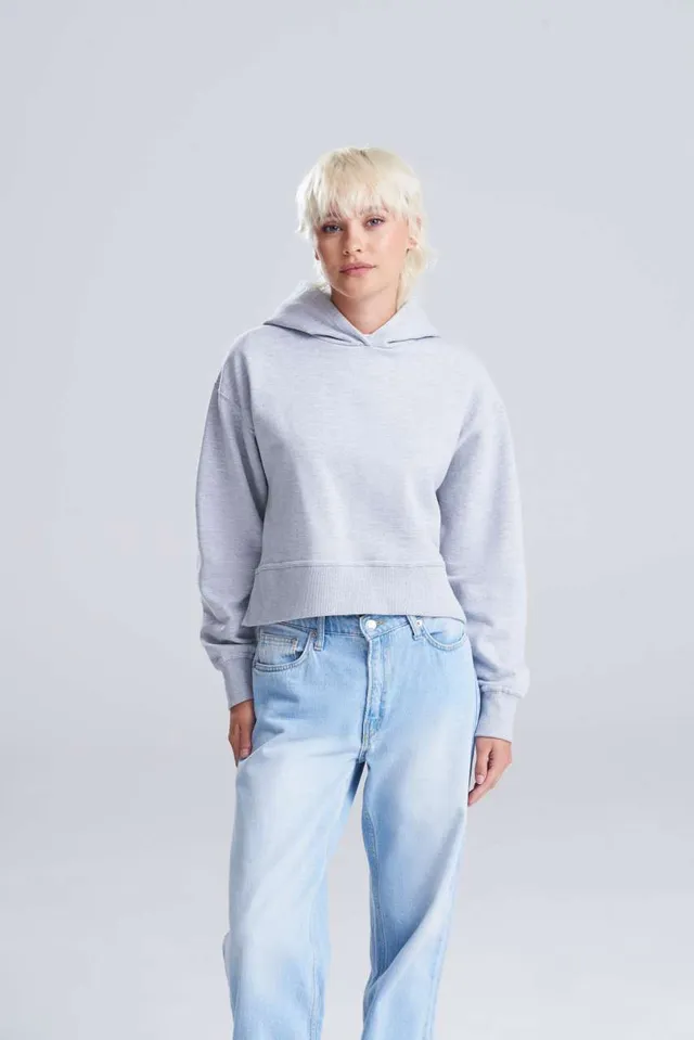 Just Hoods női Laza kapucnis pulóver (JH305), modellen