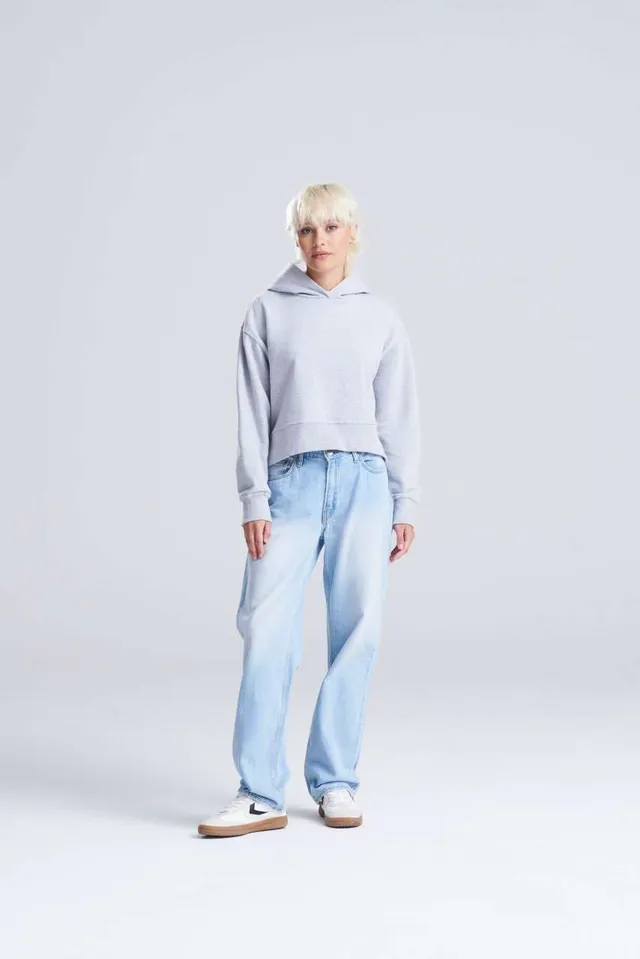 Just Hoods női Laza kapucnis pulóver (JH305), modellen