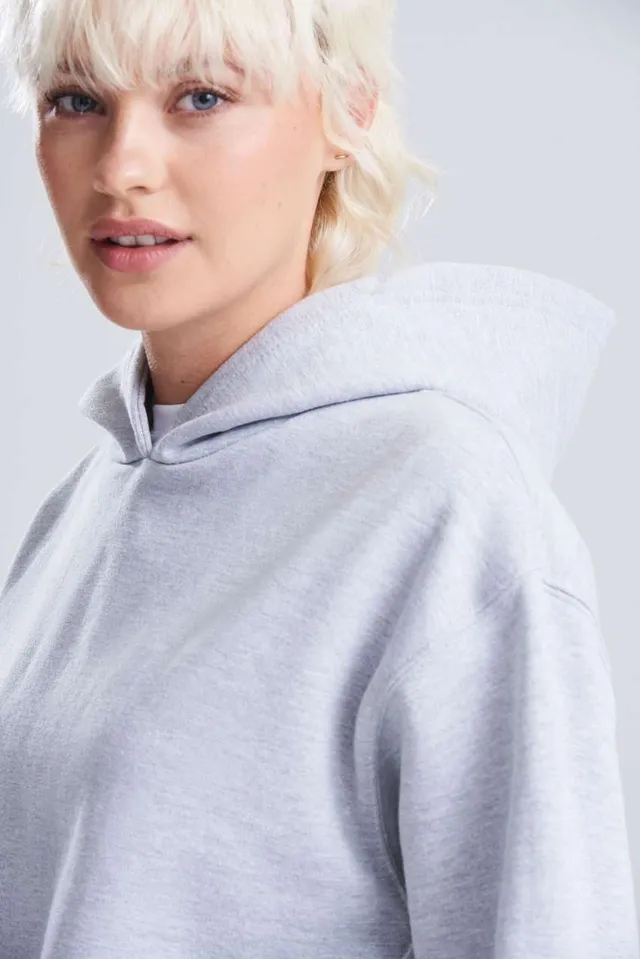Just Hoods női Laza kapucnis pulóver (JH305), modellen