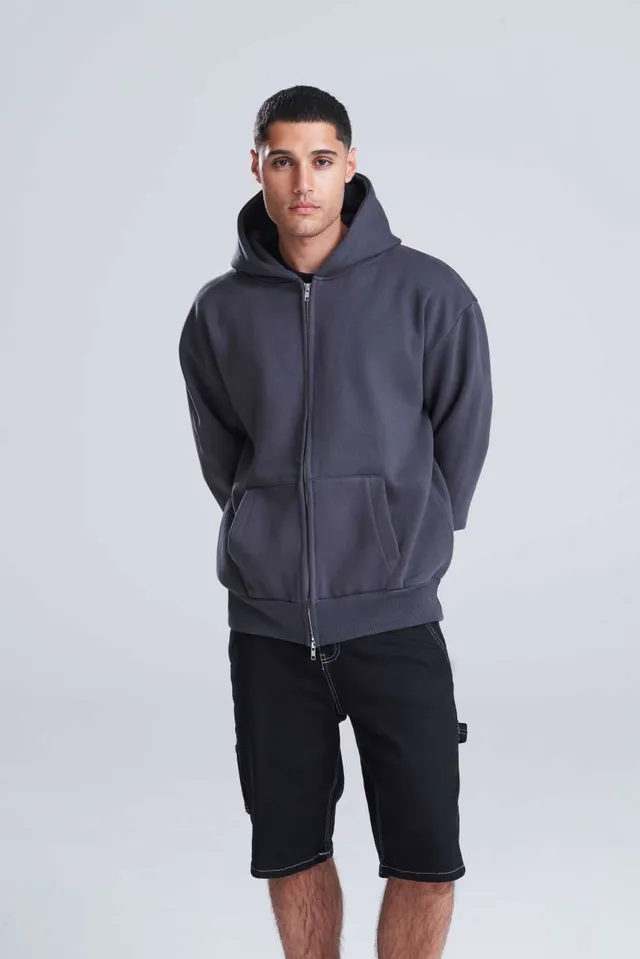 Just Hoods Signature Heavyweight cipzáras kapucnis pulóver (JH125), modellen