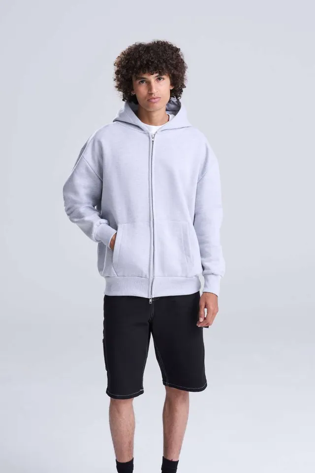 Just Hoods Signature Heavyweight cipzáras kapucnis pulóver (JH125), modellen