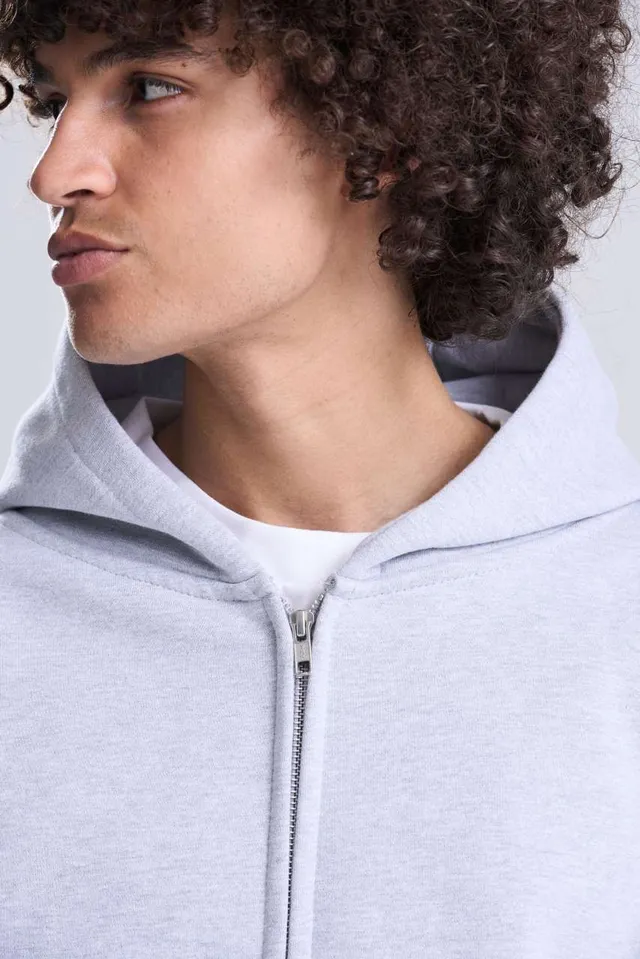 Just Hoods Signature Heavyweight cipzáras kapucnis pulóver (JH125), modellen