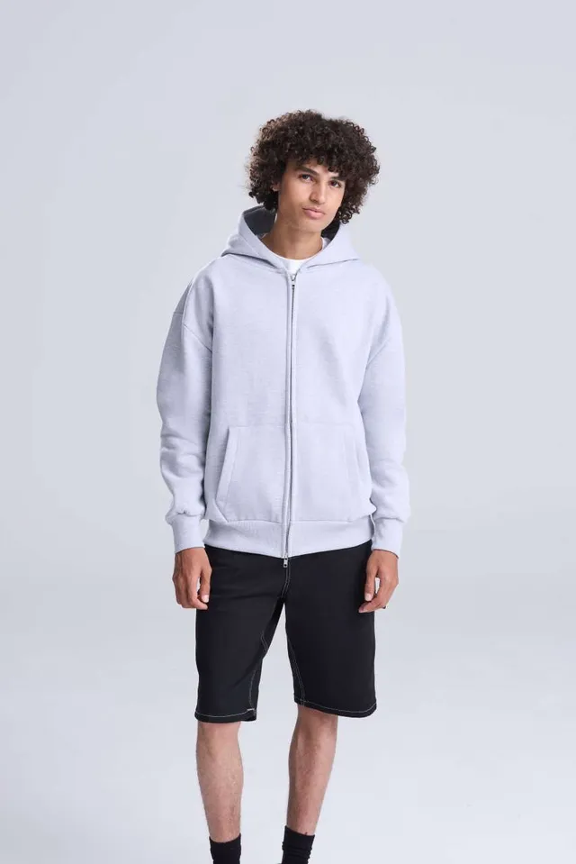 Just Hoods Signature Heavyweight cipzáras kapucnis pulóver (JH125), modellen
