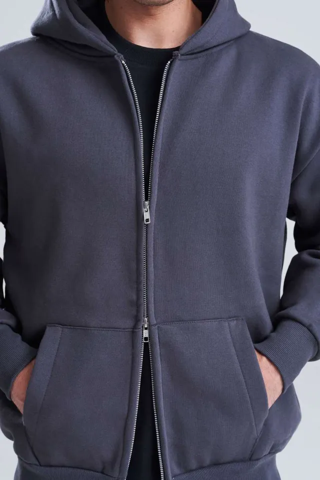 Just Hoods Signature Heavyweight cipzáras kapucnis pulóver (JH125), modellen