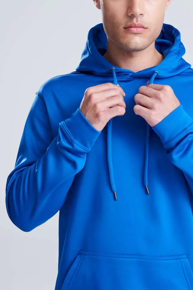 Just Hoods sport poliészter kapucnis pulóver (JH006), modellen