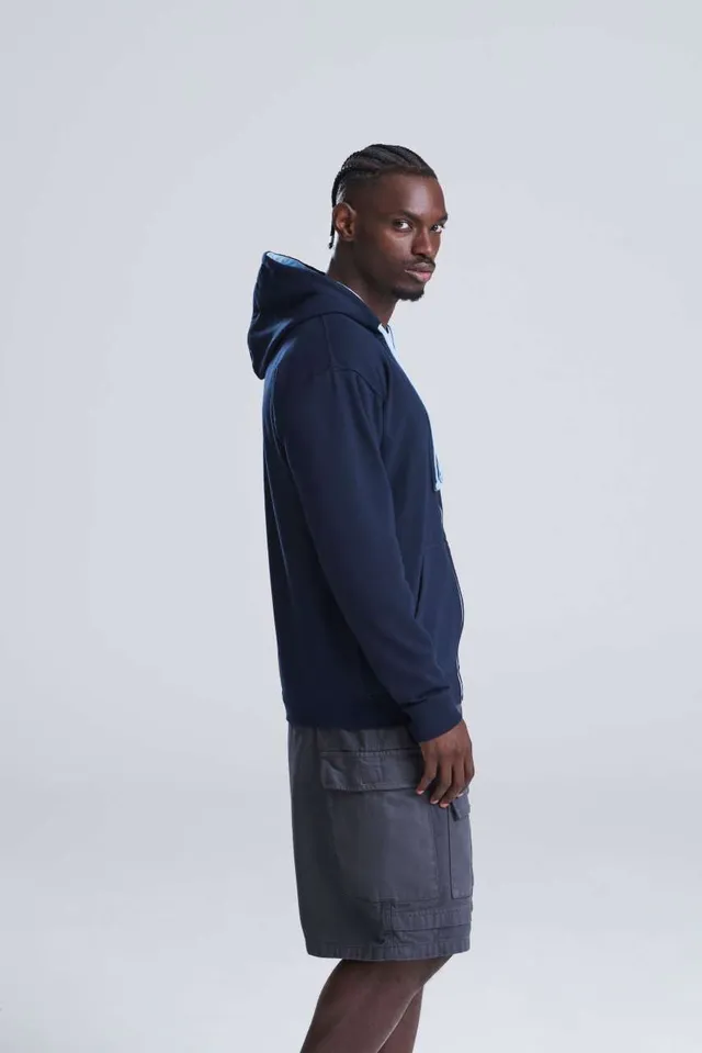 Just Hoods Varsity cipzáras kapucnis pulóver (JH053), modellen