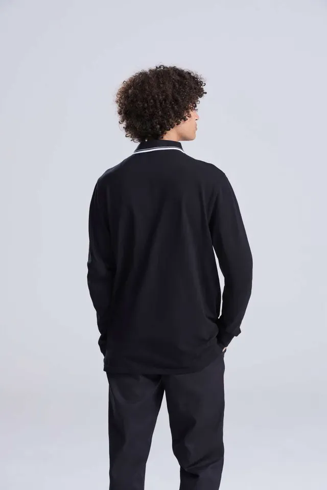 Just Polos hosszú ujjú szegélyezett 100 póló (JP103), modellen