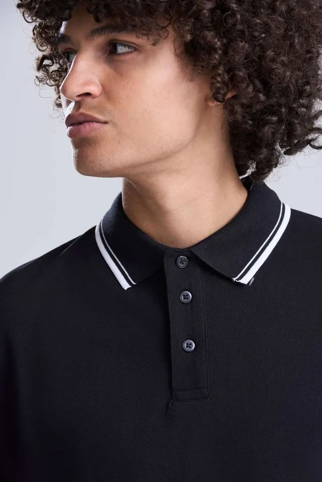 Just Polos hosszú ujjú szegélyezett 100 póló (JP103), modellen