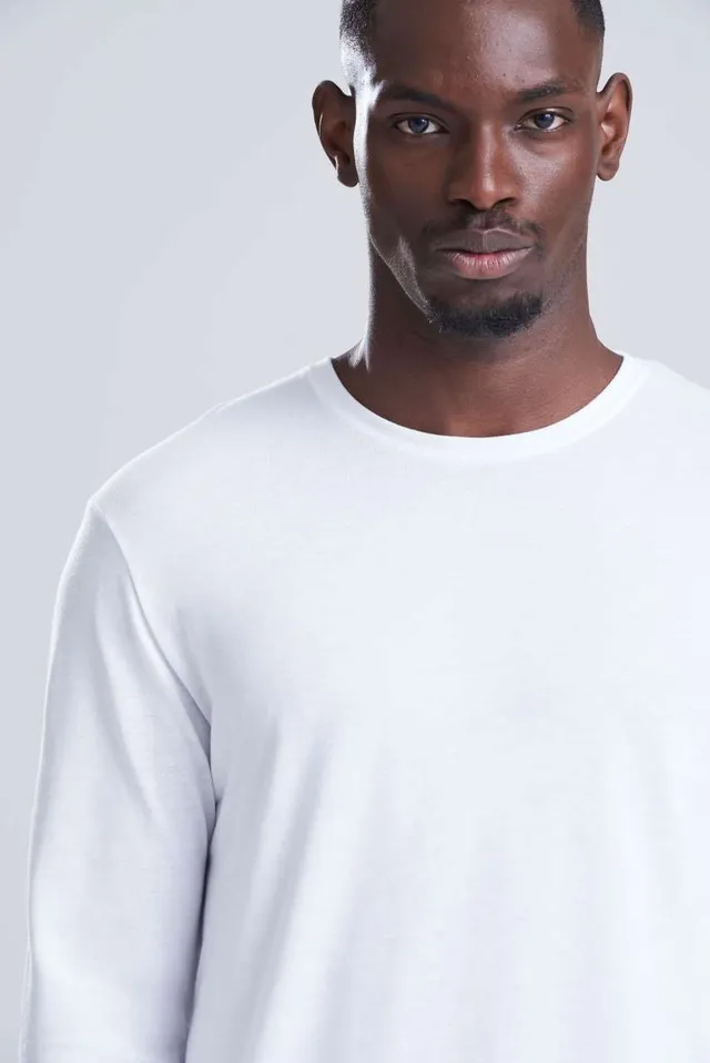 Just Ts hosszú ujjú Tri-Blend férfi póló (JT002), modellen