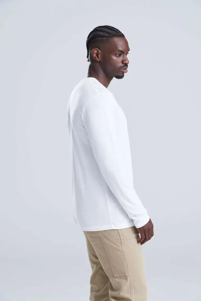 Just Ts hosszú ujjú Tri-Blend férfi póló (JT002), modellen