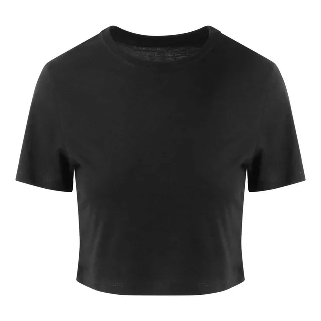 Just Ts női Tri-Blend rövid fazonú póló (JT006), Fekete színben