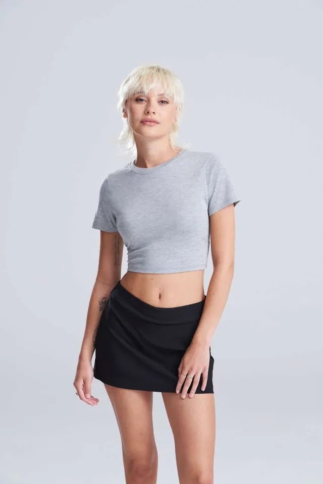 Just Ts női Tri-Blend rövid fazonú póló (JT006), modellen