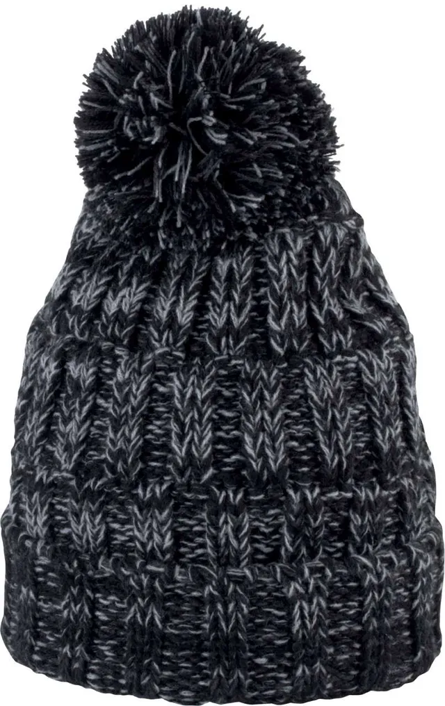 K-UP Bojtos kötött sapka (KP534), Black Twist (fekete) színben
