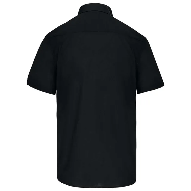 Kariban Ace - férfi rövid ujjú könnyen kezelhető Polycotton Poplin ing (K551), Fekete színben