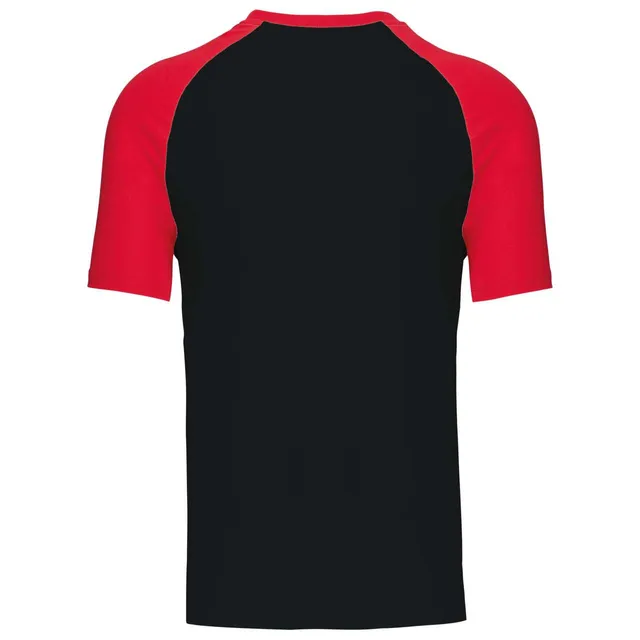 Kariban Baseball - Kontraszt férfi póló (K330), Fekete/Piros színben