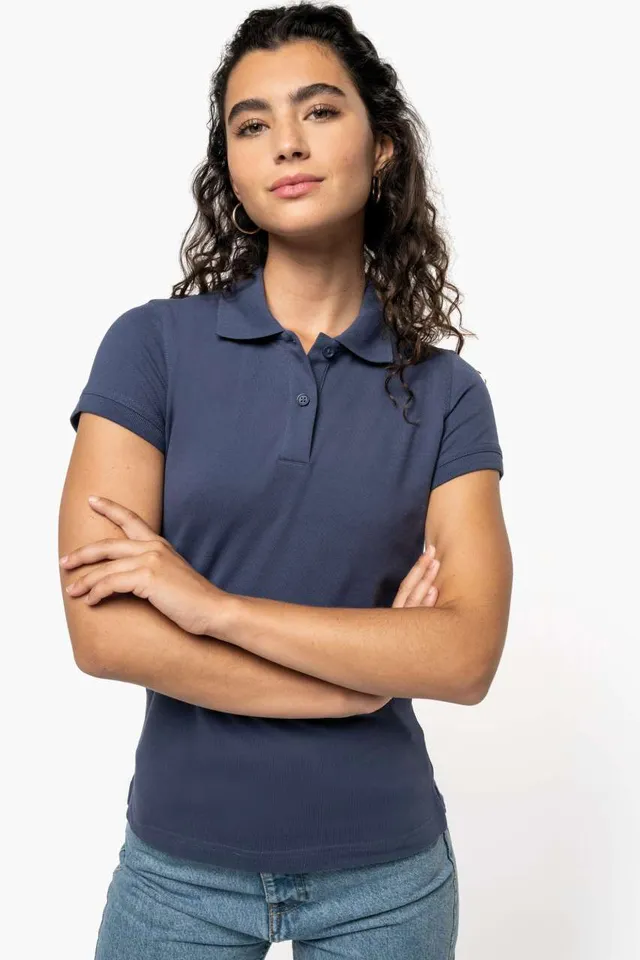 Kariban Brooke – női rövid ujjú galléros póló (K240), modellen