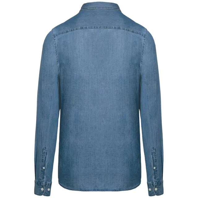 Kariban férfi Chambray ing (K512), Chambray Blue (kék) színben