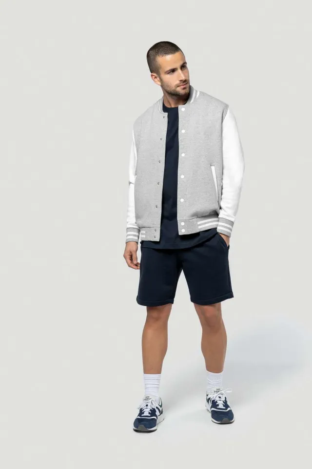 Kariban férfi french terry bermuda Short nadrág (K757), modellen