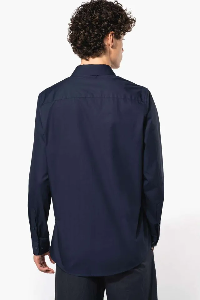 Kariban férfi hosszú ujjú poplin ing (K513), modellen