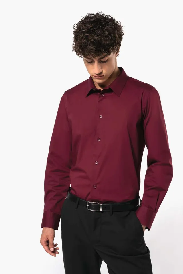 Kariban férfi hosszú ujjú stretch ing (K529), modellen
