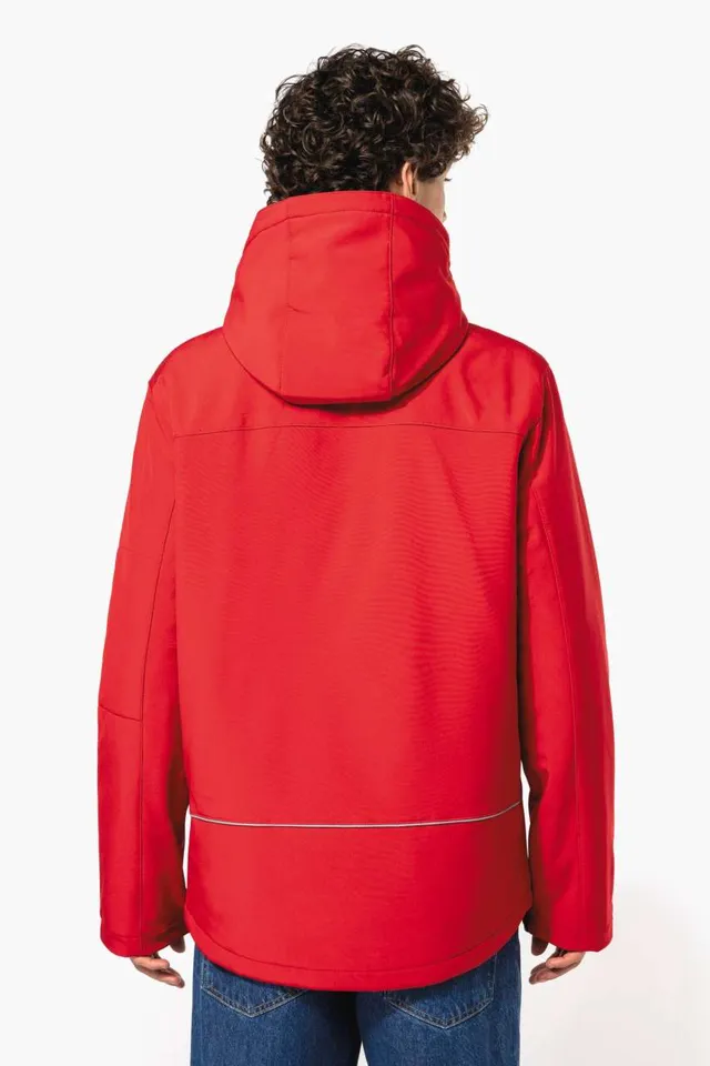 Kariban férfi kapucnis softshell bélelt parka (K650), modellen