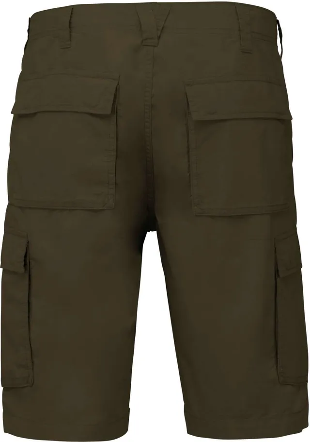 Kariban férfi könnyű Sokzsebes Bermuda Short nadrág (K755), Világos khaki színben