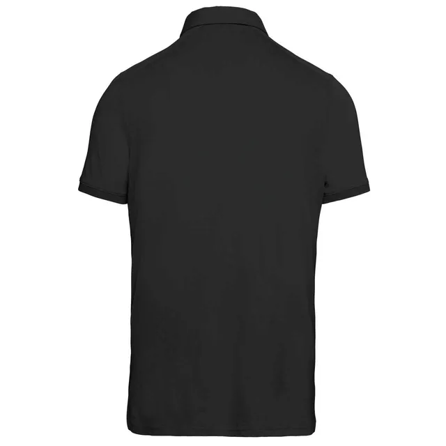 Kariban férfi rövid ujjú Jersey galléros póló (K262), Fekete színben