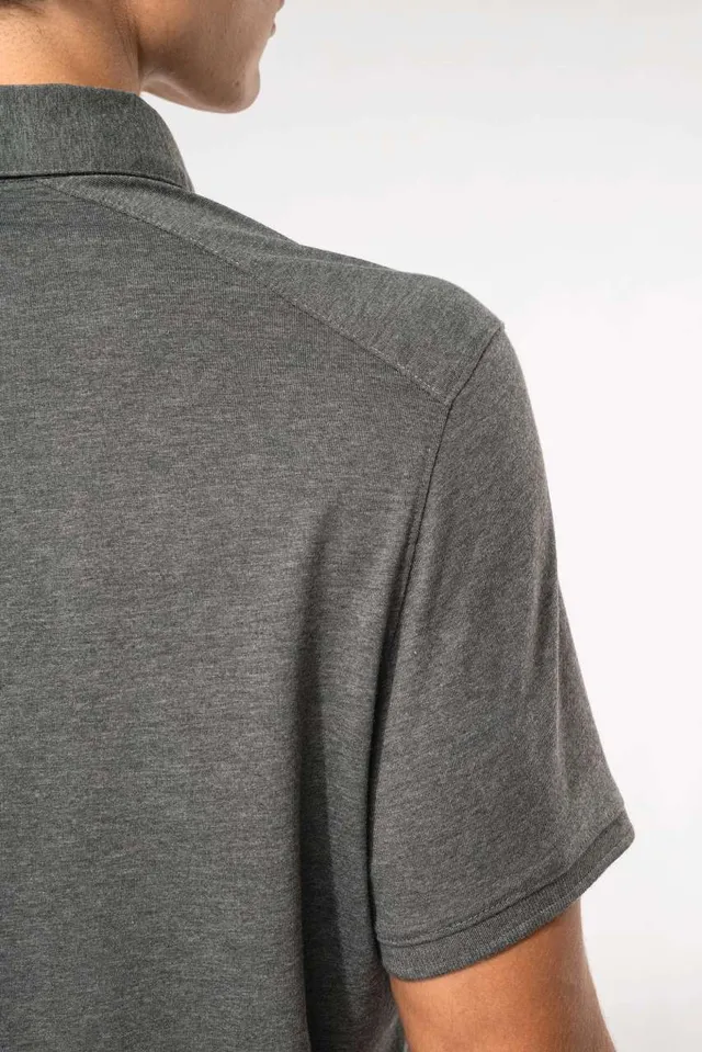 Kariban férfi rövid ujjú jersey galléros póló (K262), modellen